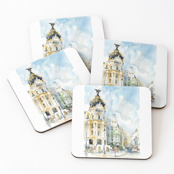 Item preview, Metropolis Building Madrid Watercolor designed and sold by caracatita75.