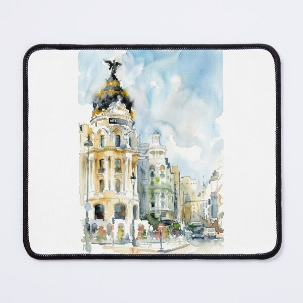 Item preview, Metropolis Building Madrid Watercolor designed and sold by caracatita75.