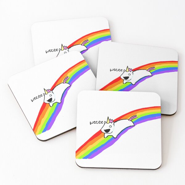 Item preview, BTW Ausistic Cursed weirdcore Happy Rainbow Unicorn designed and sold by PickledjoArt.