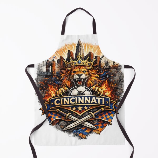 Item preview, Cincinnati Football Crest Design – Soccer Fan Artwork, Crowned Lion Skyline Graphic, Orange Blue Supporter Design designed and sold by GarnerSupplyCo.