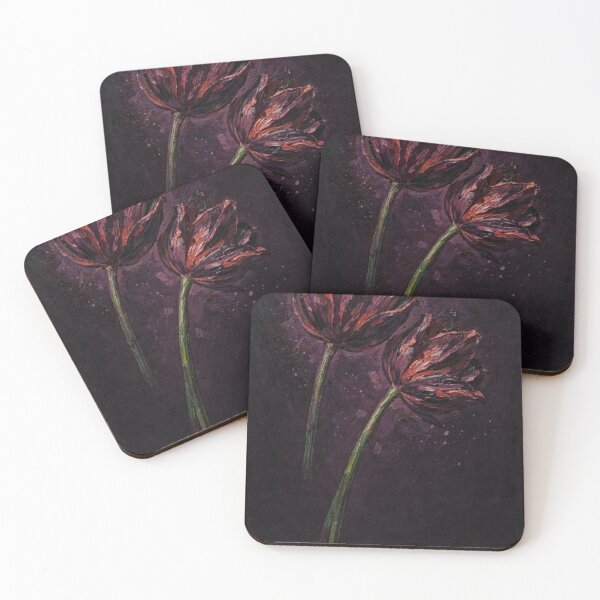 Item preview, Dark Tulip Dramatic Floral Oil Painting designed and sold by Cybertaoist.