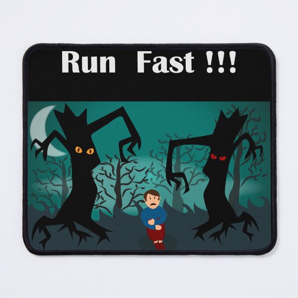 Item preview, Frightened boy in an enchanted forest in the middle of the night designed and sold by Martapp.