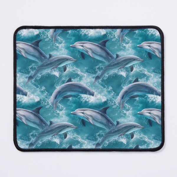 Item preview, Playful Dolphins Jumping Ocean Waves Marine Life designed and sold by NicolasGlowArt.