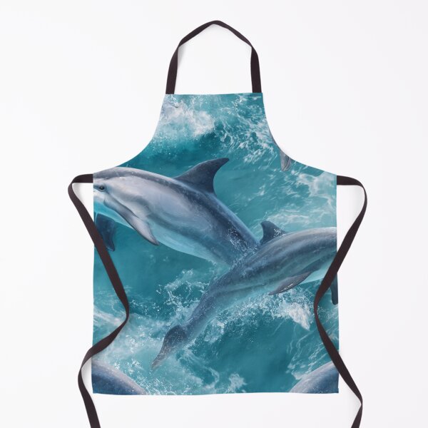 Item preview, Playful Dolphins Jumping Ocean Waves Marine Life designed and sold by NicolasGlowArt.