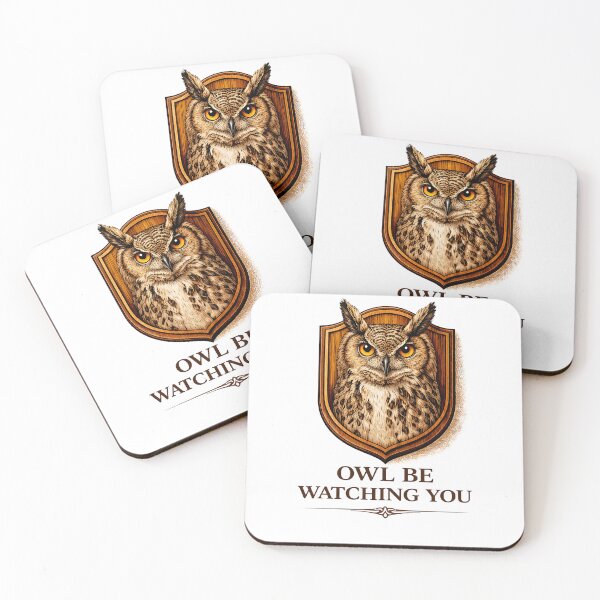 Item preview, Owl Be Watching You – Vintage Taxidermy Bear Pun Illustration designed and sold by Grand Illusions.