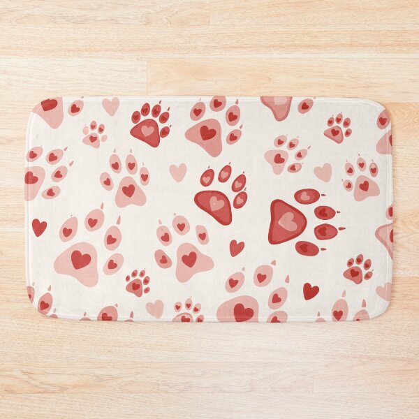 Item preview, Cute Heart Paw Print Seamless Pattern designed and sold by Print culturee.