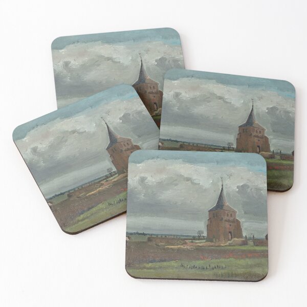 Item preview, The Old Tower at Nuenen by Vincent van Gogh: Rustic Church Landscape Poster designed and sold by artofuniverse.