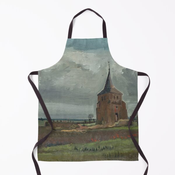 Item preview, The Old Tower at Nuenen by Vincent van Gogh: Rustic Church Landscape Poster designed and sold by artofuniverse.