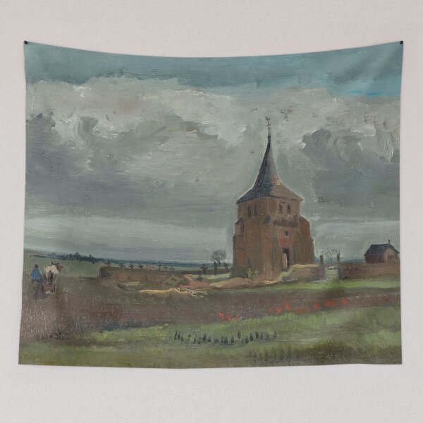Item preview, The Old Tower at Nuenen by Vincent van Gogh: Rustic Church Landscape Poster designed and sold by artofuniverse.