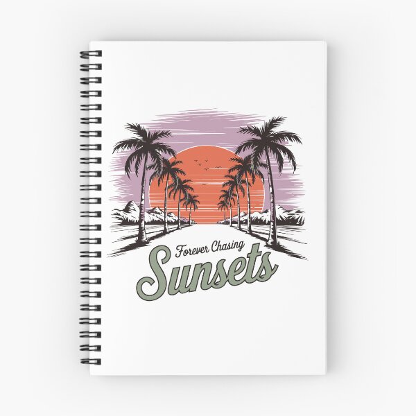 Item preview, Retro sunset road tropical aesthetic design sticker - Forever Chasing Sunsets designed and sold by KymeraStudio25.