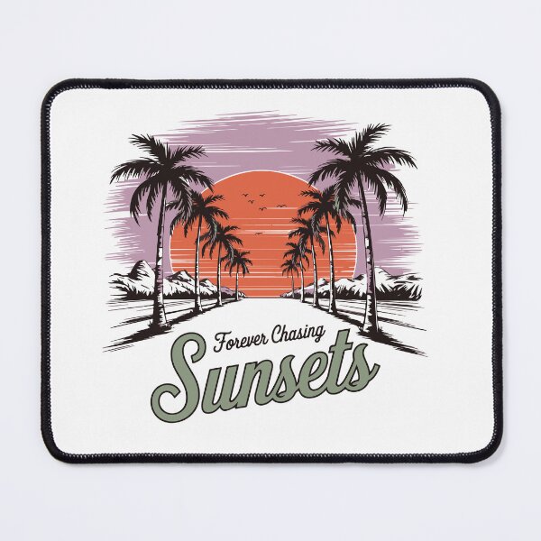 Item preview, Retro sunset road tropical aesthetic design sticker - Forever Chasing Sunsets designed and sold by KymeraStudio25.