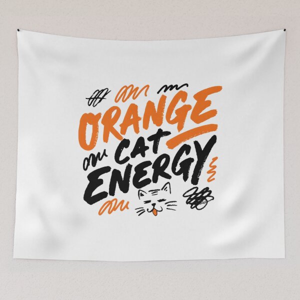 Item preview, Funny Orange Cat Energy Sarcastic Quote designed and sold by IslandTyped.