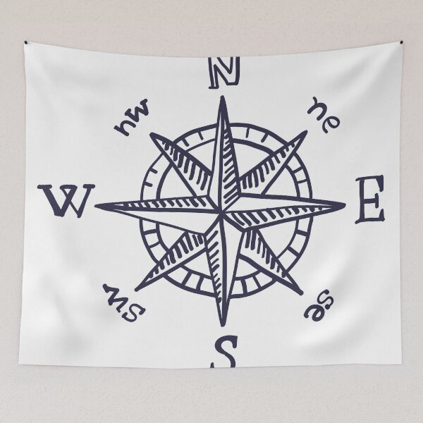 Item preview, Wind Rose Compass Sketch Navigation Art designed and sold by missbobbit.