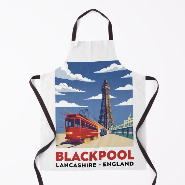 Item preview, Blackpool Vintage Travel Poster T-Shirt - Tower and Tram Illustration designed and sold by Original Outline.