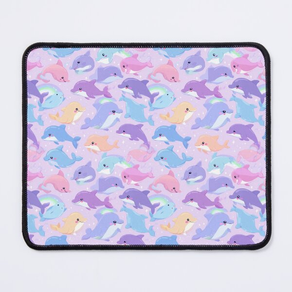 Item preview, Adorable Pastel Dolphin Rainbow Sparkle Pattern designed and sold by NicolasGlowArt.
