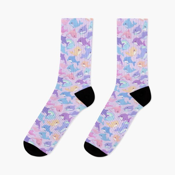 Item preview, Adorable Pastel Dolphin Rainbow Sparkle Pattern designed and sold by NicolasGlowArt.