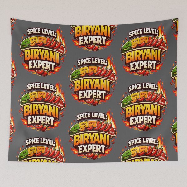 Item preview, Spice Level Biryani Expert | Funny Spicy Food Lover Chili Heat Meter Design | Indian Food Graphic  designed and sold by Globalcitytees.