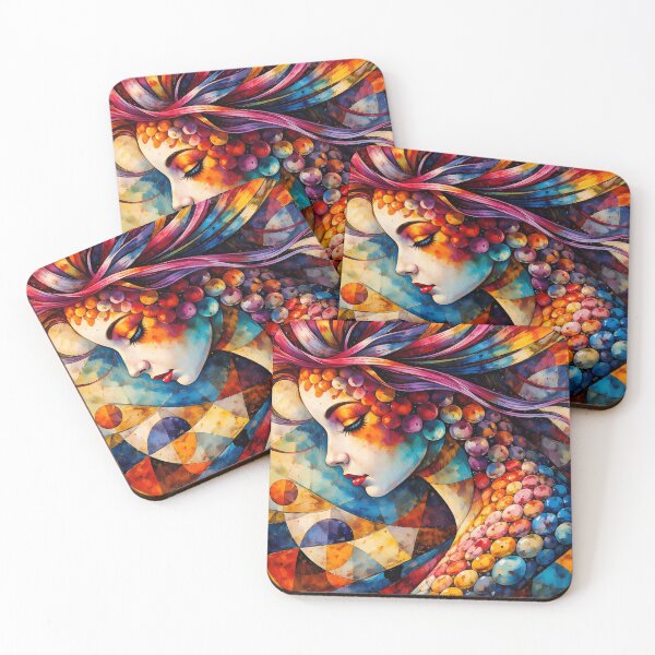 Item preview, Colorful Abstract Female Portrait designed and sold by cuprum.