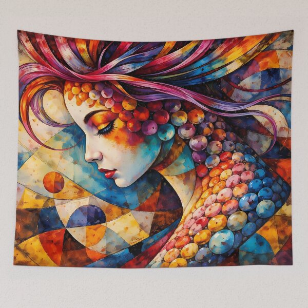 Item preview, Colorful Abstract Female Portrait designed and sold by cuprum.