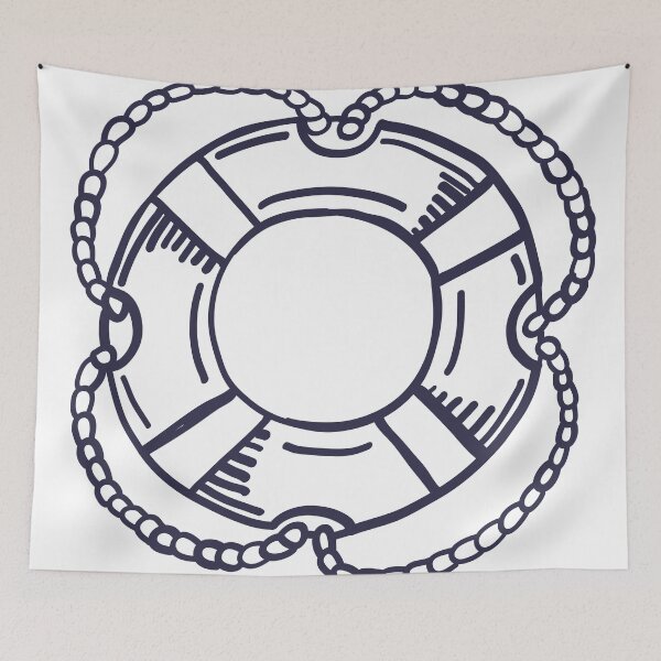 Item preview, Hand Drawn Lifebuoy Nautical Sketch Art designed and sold by missbobbit.