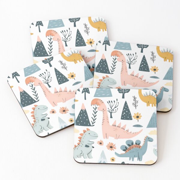 Item preview, Cute Dinosaur Pattern - Pastel Dinos and Nature Kids Illustration designed and sold by Rangmanch.