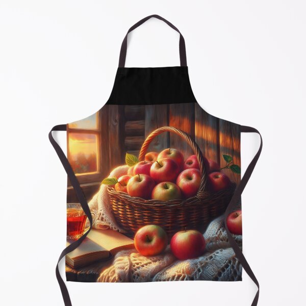 Item preview, Autumn Still Life with Apples, Hot Tea and Book by the Window – Cozy Fall Mood designed and sold by EmeraldeaArt.