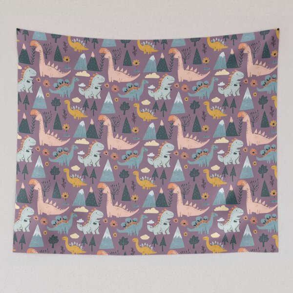 Item preview, Cute Dinosaur Pattern - Pastel Dinos and Nature Kids Illustration designed and sold by Rangmanch.