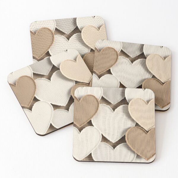 Item preview, Beige Textured Hearts – Cozy Earthy Minimal Love Design designed and sold by avwear.