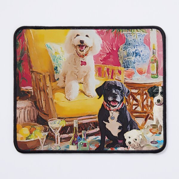 Item preview, Grandmillennial art, Drinks nyone, dogs cocktail hour designed and sold by SophieClimaArt.