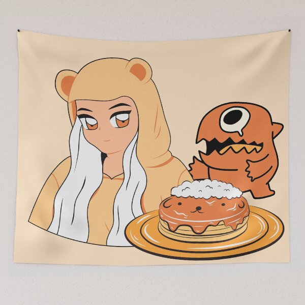 Item preview, Kawaii Bear Hoodie Girl with Dog Pancake and Little Monster designed and sold by Kanniax.
