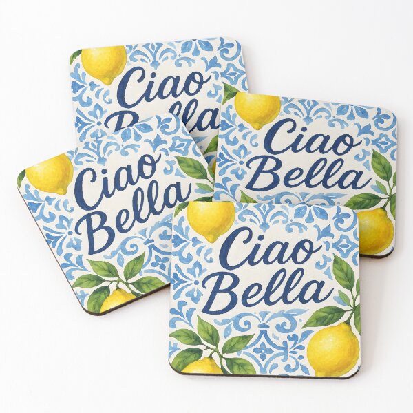 Item preview, Lemons on Blue Italian Tiles – Watercolor Mediterranean Design designed and sold by EmeraldeaArt.