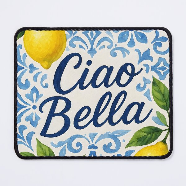 Item preview, Lemons on Blue Italian Tiles – Watercolor Mediterranean Design designed and sold by EmeraldeaArt.
