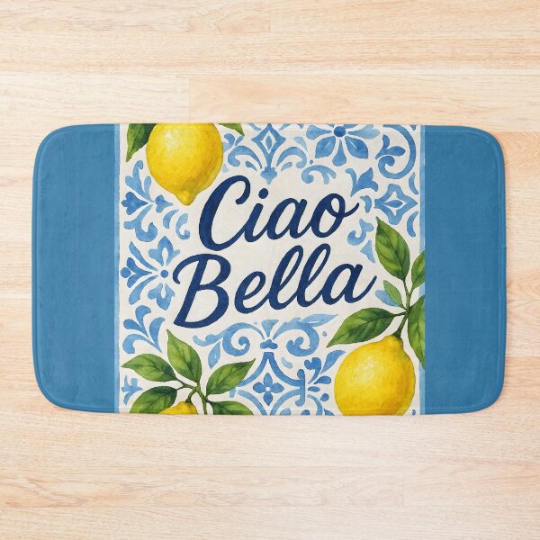 Item preview, Lemons on Blue Italian Tiles – Watercolor Mediterranean Design designed and sold by EmeraldeaArt.