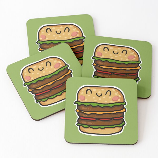 Item preview, Triple cheese burger cute kawaii fast food - stickers and clothing designed and sold by sianelliot.