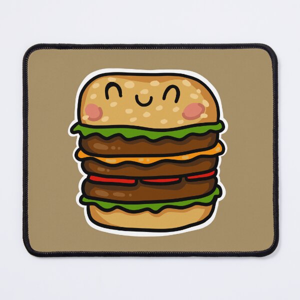 Item preview, Triple cheese burger cute kawaii fast food - stickers and clothing designed and sold by sianelliot.