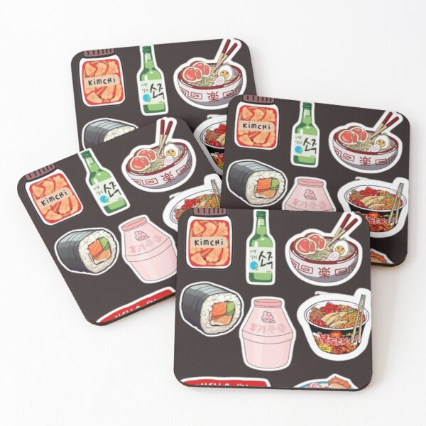 Item preview, Korean Food Aesthetic Stickers – Kawaii K-Food Collage, Ramen, Kimchi & Cute Snack Vibes designed and sold by lilacWhim.
