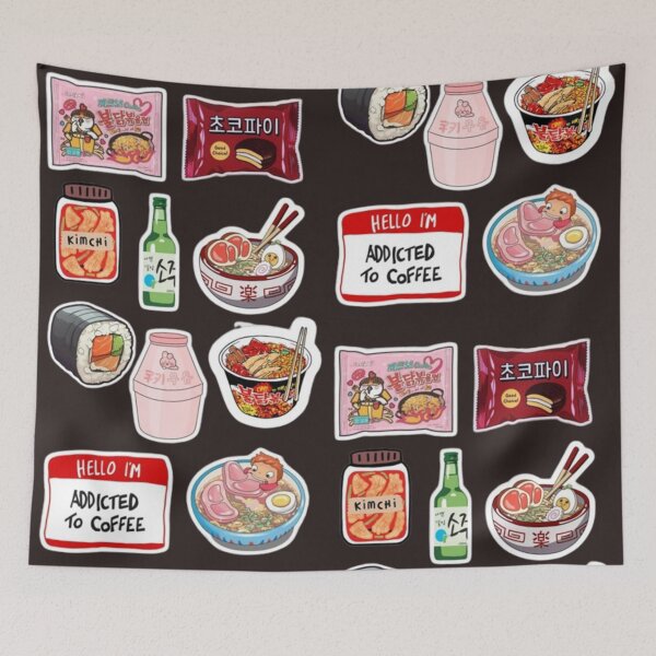 Item preview, Korean Food Aesthetic Stickers – Kawaii K-Food Collage, Ramen, Kimchi & Cute Snack Vibes designed and sold by lilacWhim.