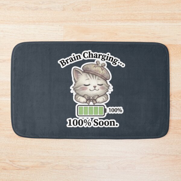 Item preview, Too Tired to Care – Funny Sleepy Cat Charging Meme designed and sold by Serene Whiskers.