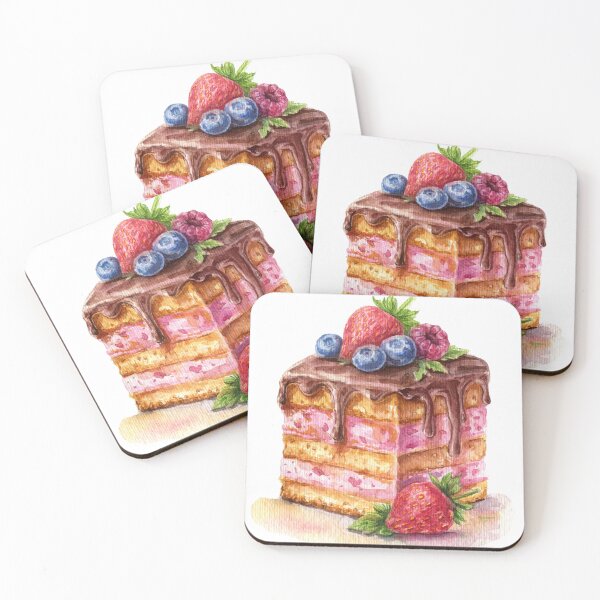 Item preview, Strawberry Cake Chocolate Drip Berry Dessert Aesthetic Art designed and sold by AlisaArtDecor.