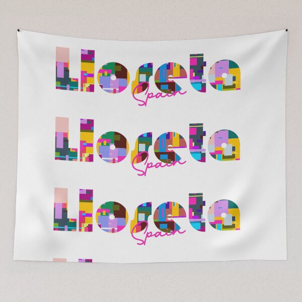 Item preview, Lloseta, Spain, Vibrant Abstract City Typography Art designed and sold by Wanderful-roads.