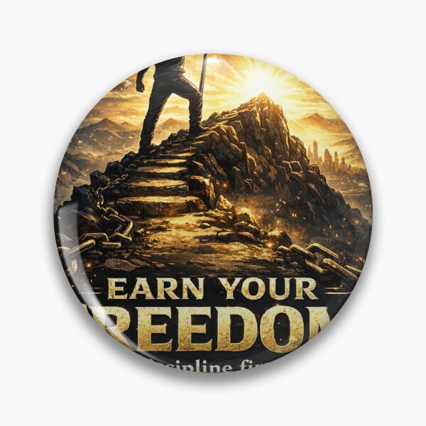 Item preview, Earn Your Freedom – Discipline First Motivational Entrepreneur Sticker designed and sold by Wander Pop Studio.