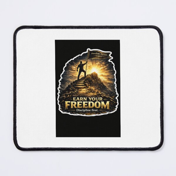 Item preview, Earn Your Freedom – Discipline First Motivational Entrepreneur Sticker designed and sold by Wander Pop Studio.