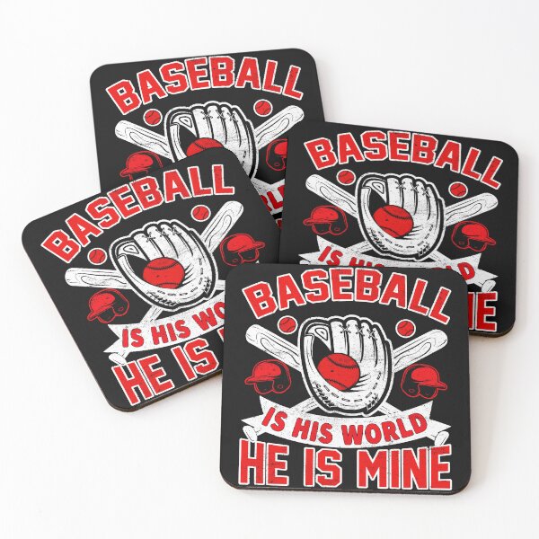Item preview, Baseball Is His World He Is Mine Baseball Mom Dad Wife Girlfriend Family Supporter designed and sold by SanTiOmal.