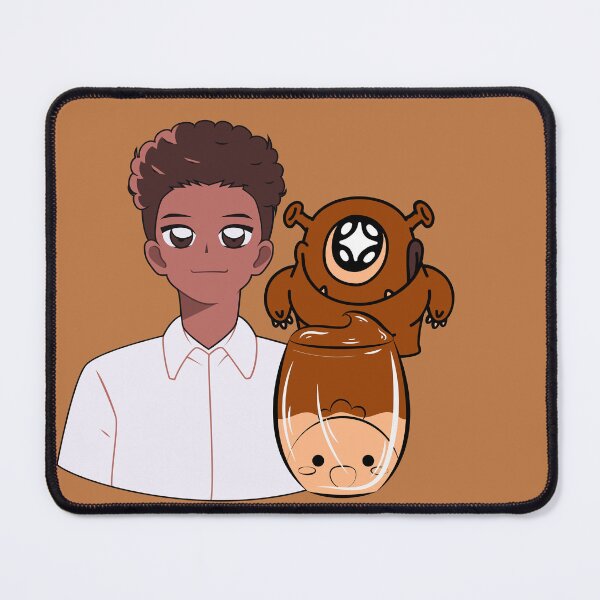 Item preview, Kawaii Anime Boy with Hot Chocolate and Brown Little Monster designed and sold by Kanniax.