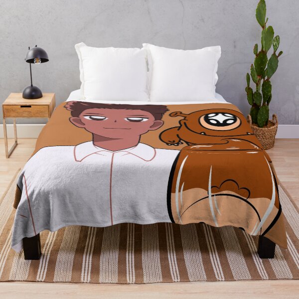 Item preview, Kawaii Anime Boy with Hot Chocolate and Brown Little Monster designed and sold by Kanniax.