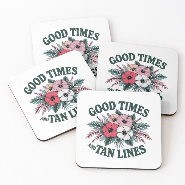 Item preview, Tropical beach aesthetic retro summer sticker - Good Times and Tan Lines designed and sold by KymeraStudio25.
