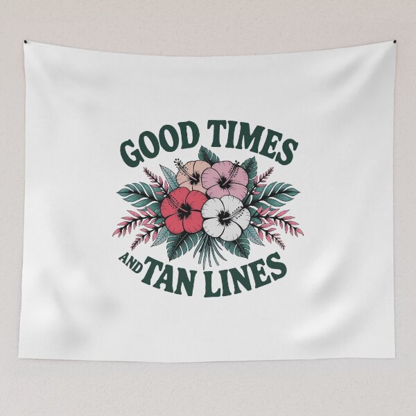 Item preview, Tropical beach aesthetic retro summer sticker - Good Times and Tan Lines designed and sold by KymeraStudio25.