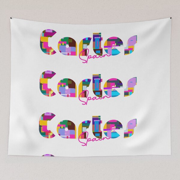 Item preview, Cartes, Spain, Vibrant Abstract City Typography Art designed and sold by Wanderful-roads.