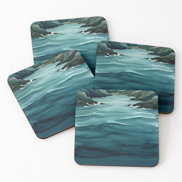 Item preview, ebb & flow water waves nature art designed and sold by  Mudikeys.