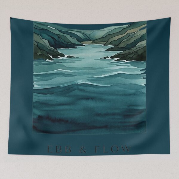 Item preview, ebb & flow water waves nature art designed and sold by  Mudikeys.